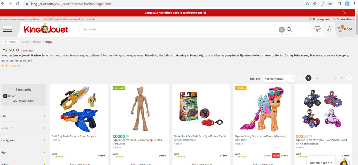 marque hasbro page